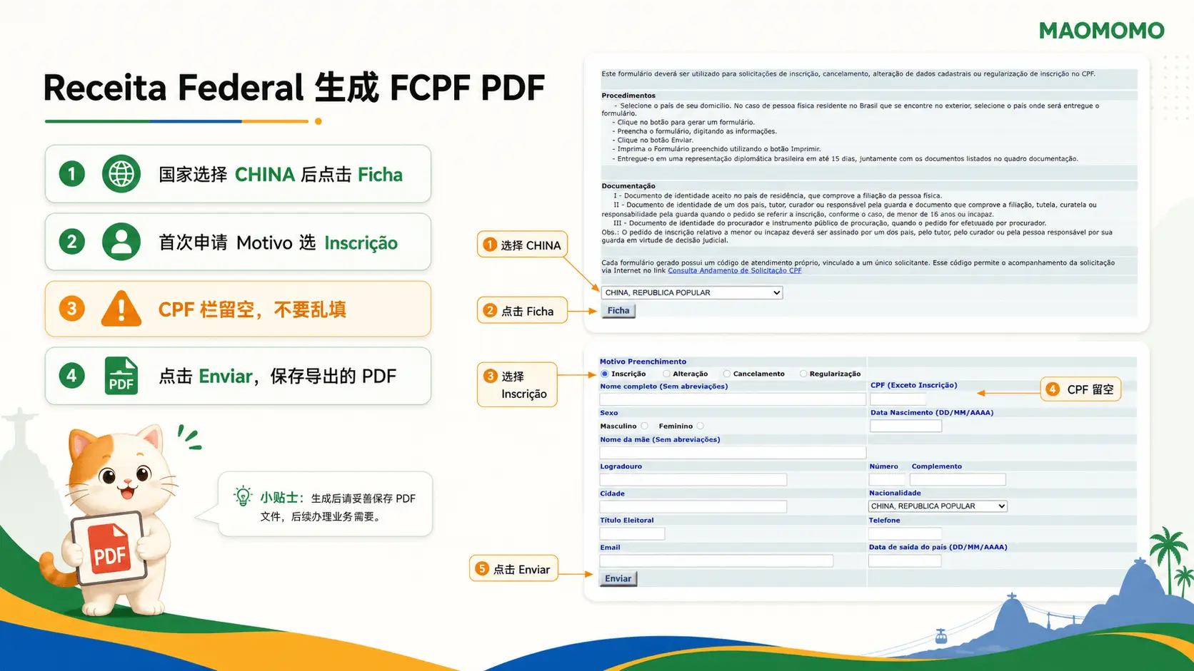 Receita Federal 生成 FCPF PDF