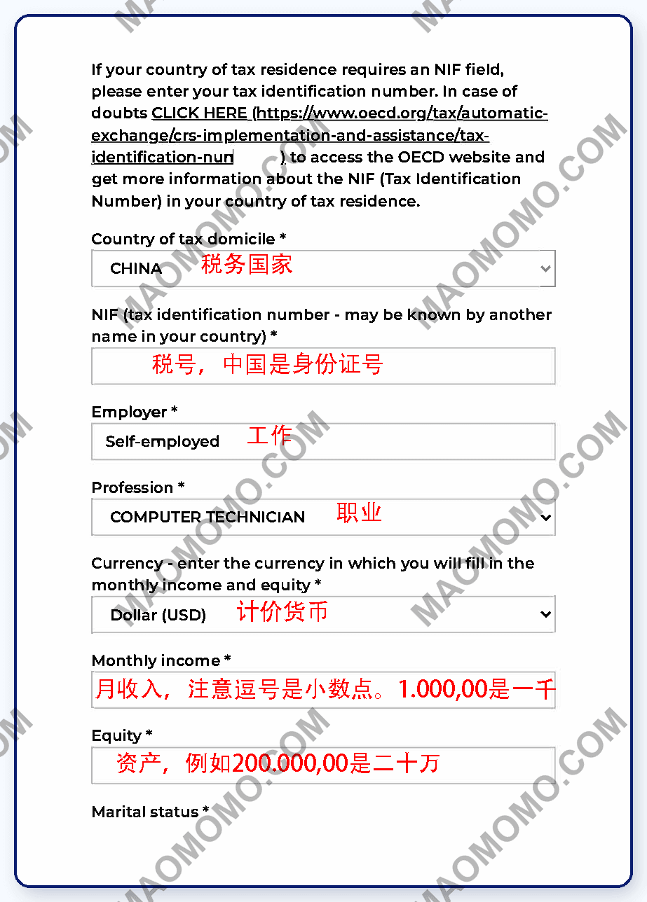 KYC 填写收入与资产资料