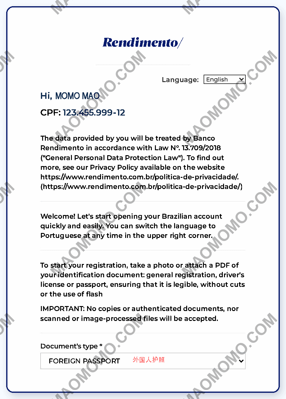 KYC 选择护照类型
