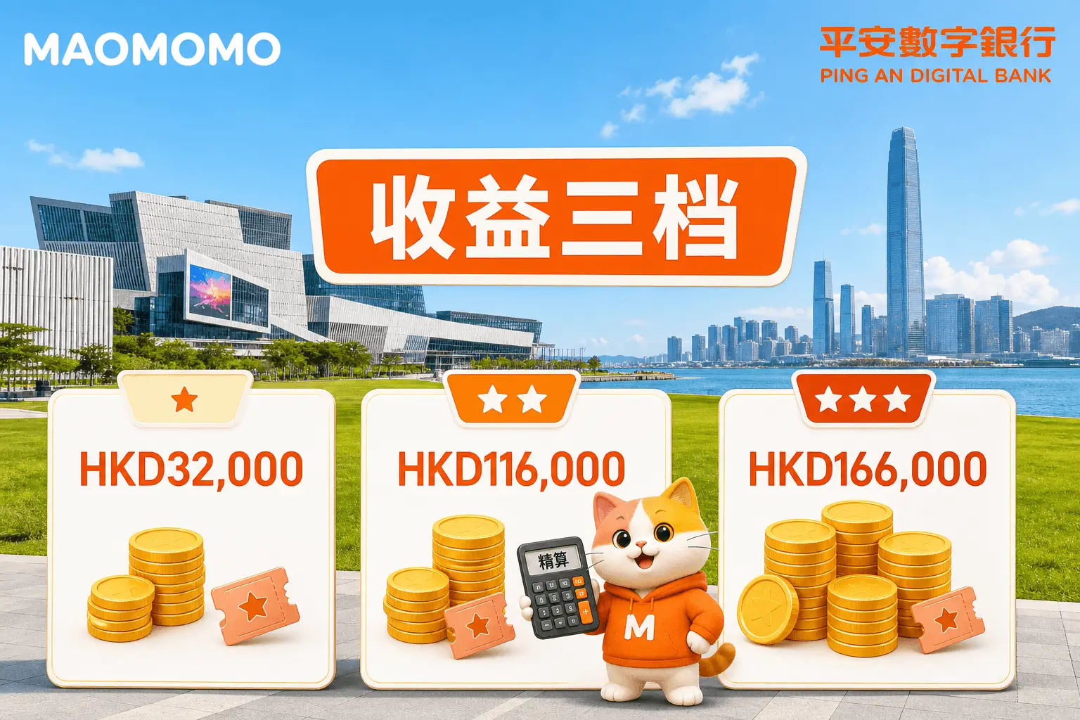 平安数字银行三档资金收益最大化测算图