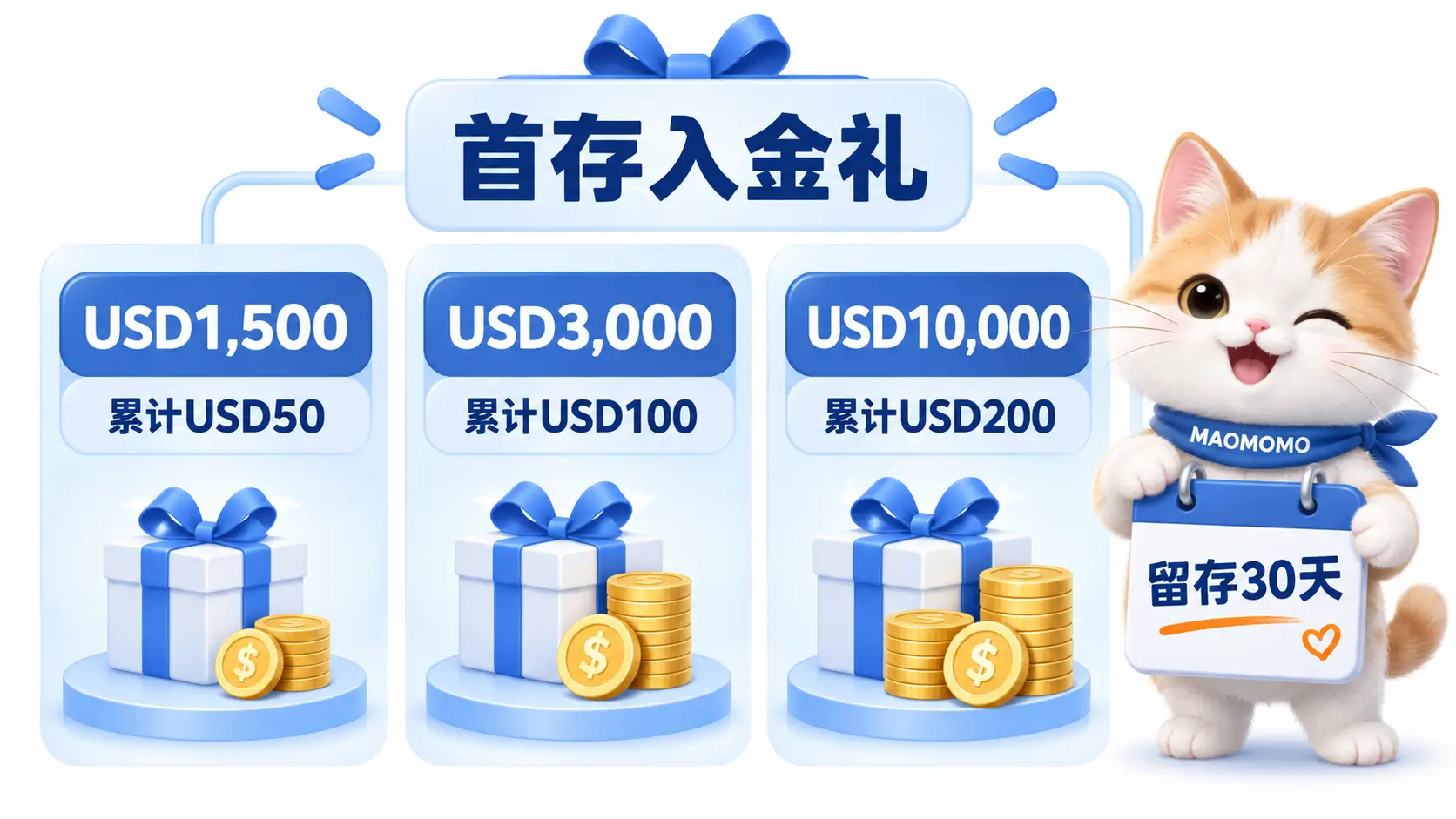 BIT 10月新人礼首存入金三档奖励图