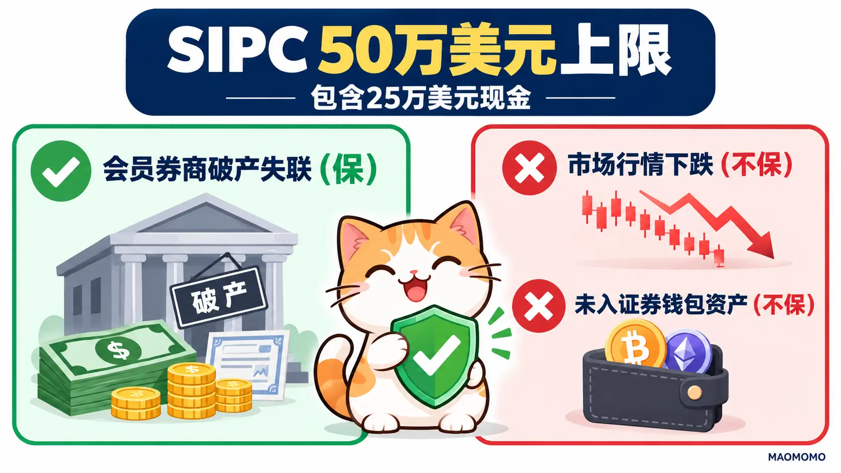 SIPC 50万美元投资者保护适用范围与边界图 SIPC 50万美元投资者保护适用范围与边界图